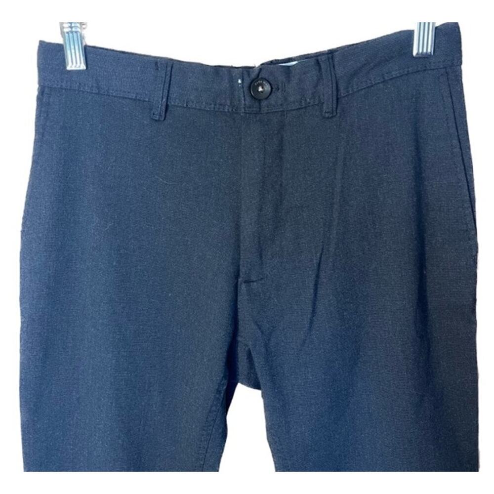 Zara Man Basic Flat Front Dark Navy Blue Straight… - image 4